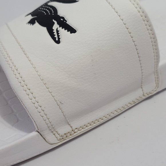 Lacoste Croco Slide Sandals Men’s Size 14 White Black